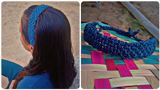 How to make macrame headband  Hairband Tutorial  Handmade Hair accessory  Easy headband making [upl. by Lune]