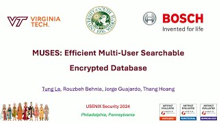 USENIX Security 24  MUSES Efficient MultiUser Searchable Encrypted Database [upl. by Poree]