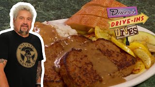 Guy Fieri Eats Diner Meatloaf Fans Begged Him to Try  Diners DriveIns and Dives  Food Network [upl. by Cutlerr]