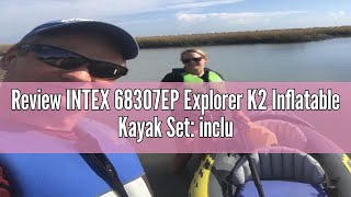 Review INTEX 68307EP Explorer K2 Inflatable Kayak Set includes Deluxe 86in Kayak Paddles and HighO [upl. by Elegna]