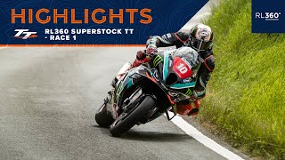 RL360 Superstock TT Race 1  Highlights  2023 Isle of Man TT Races [upl. by Gentille]