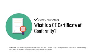 What is a CE Certificate of Conformity [upl. by Haonam]