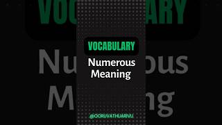 Numerous meaning  vocabulary  ooruvathuarivu [upl. by Bronder]