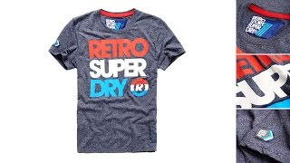 Superdry Retro Sport TShirt Navy Grit Jaspe [upl. by Clem]