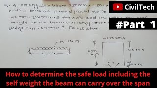 Determine the safe load including the self weight the beam can carry over the span  Learn Easily [upl. by Gniw382]