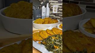 Saltfish Fritters With Steamed Callaloo And Fried Ripe Plantains explore dinner jamaican [upl. by Salchunas]