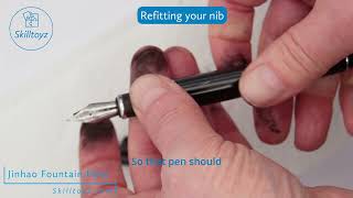 Jinhao Fountain Pens  How to remove and replace or change the nib on MOST Jinhao Fountain Pens [upl. by Aisorbma]