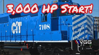 3000 HP Turbo V16 Locomotive Start Up And Tour [upl. by Deina875]