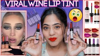 Trying Viral Wine Liquid Lip tint  Waterproof Wine Lip tint  Ronak Qureshi [upl. by Airamesor368]