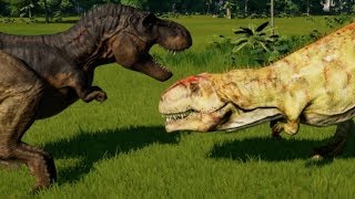 Giganotosaurus vs TRex Indominus Rex Indoraptor Spinoraptor Spinosaurus Carcha amp Allosaurus [upl. by Cicenia]