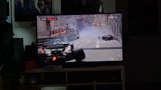 F1 Monaco Massive Crash Perez Haas cars [upl. by Xino600]