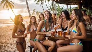 BGMtropical eurobeat mix for delicious beer with bikini gals on a bar at phuket beachside [upl. by Enirroc]