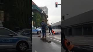 Police drag Just Stop Oil protester along road by their orange vest [upl. by Ycnan734]