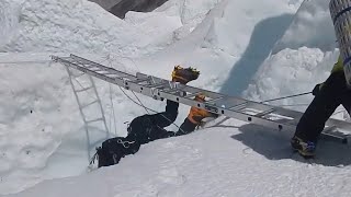 Everest Crevasse Fall amp Emergency Rescue [upl. by Emmalynne]