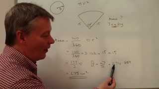 Area of sector of a circle  exam question 15cm radius 140 degrees [upl. by Keen510]