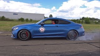 600HP MercedesAMG C63 S Coupé BURNOUT amp DRAG RACE [upl. by Pet641]