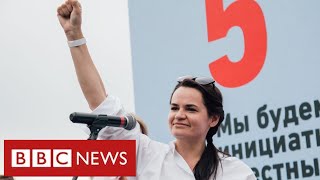 Belarussian opposition leader flees country after “rigged election”  BBC News [upl. by Rabka]