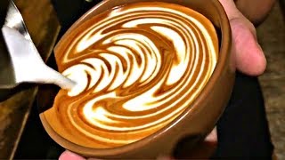 Barista Latte Art Training Compilation Very Satisfying  Coffee Shop Background Noise [upl. by Skippie247]