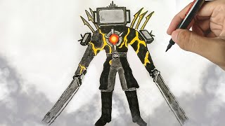 Drawing new upgraded titan tv man 30 fanmade  Skibidi toilet bosses [upl. by Notnroht]