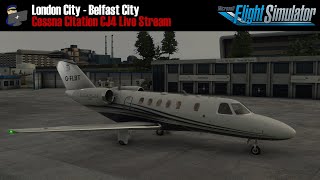 MSFS 2020  VATSIM  London City to Belfast City  Citation CJ4 Full Flight [upl. by Moreta80]