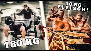 10kg Fleisch für 180kg Bankdrücken mit 18 Jahren [upl. by Ruffin597]