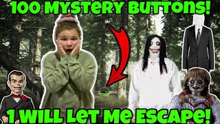 Only 1 Mystery Button Lets You Escape The Villains In The Creepy Woods Part 2 100 Mystery Buttons [upl. by Aciret184]