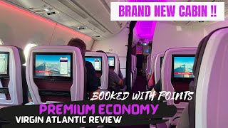 Virgin Atlantic Premium Economy Review  Heathrow To Orlando  Booked With Points  New Cabin [upl. by Ardnaxila324]