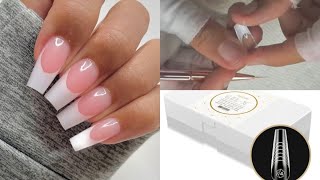 BEST FRENCH TIP POLYGEL TUTORIAL APRES GEL X NAILS  NAIL TUTORIALS FOR BEGINNERS [upl. by Alohs66]