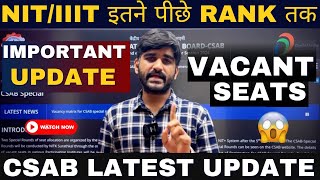 CSAB Vacant Seats 2024 Latest Update✅  NITIIIT at LAKH Rank  CSAB Choice Filling 2024 csab [upl. by Sanfred]