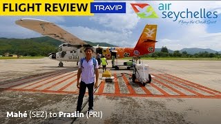 MY SHORTEST FLIGHT Air Seychelles from Mahe to Praslin  Travip Flight Review [upl. by Eyoj]