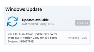 2023 06 Cumulative Update for Windows 11 Version 22H2 for x64 based Systems KB5027303 [upl. by Mcdowell]