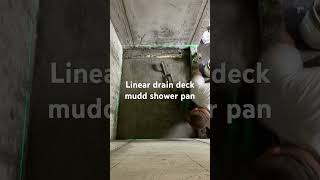 Old school deck mudd shower pan linear drain prep bathroom lineardrain deck mudd [upl. by Buckden]