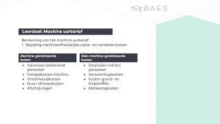 Het machineuurtarief berekenen  BAES Education [upl. by Brownley]