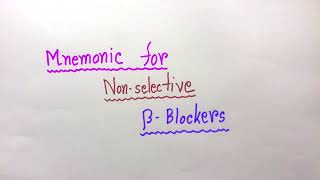 Mnemonic to remember NonSelective BetaBlockers [upl. by Mcgruter]