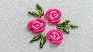 easy bullion knot rose tutorial for beginnersbullion stitch rose embroidery [upl. by Hassin]