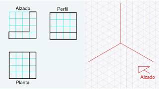 Cómo dibujar en perspectiva isométrica a partir de las vistas 002 [upl. by Reed625]