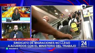 Ministerio de Trabajo declara improcedente huelga anunciada por sindicato CAS de Migraciones [upl. by Irafat215]