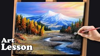 Painting a Realistic Landscape with Acrylics [upl. by Catt594]