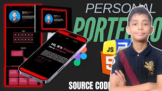 Build A Responsive Personal Portfolio  Figma To HTML CSS And JAVASCRIPT  With Source Code  2024 [upl. by Brigg144]