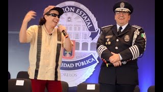 Miñero visita el C5 Morelos en Día del Policía y se echa el chiste [upl. by Vasya]