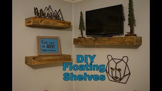 How To Build Pallet Board Floating Shelves [upl. by Adriell]