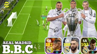 Trio BBC com CR7 Bale e Benzema Melhor Ataque do REAL MADRID no eFootball 2024 Mobile [upl. by Bocoj650]