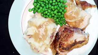 Roast Chicken Dinner — Gravy Mashed Potatoes Peas [upl. by Aveneg574]