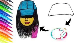 Draw and Color a Girl for Kids amp Toddlers  How to Draw a cap Girl  Easy Drawing of a Cap Girl  G [upl. by Jeanelle917]