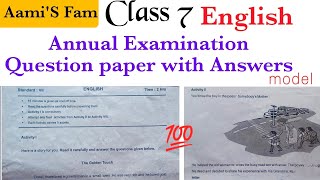 Annual Examination Question Paper with AnswersClass 7English [upl. by Ahsurej]