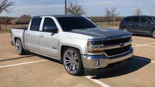 UPDATE 4 8” CROSSFIRE C5 subwoofers 2016 silverado 47 INEZ IHC lowered dropped truck c notched [upl. by Akerue]