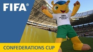 Fuleco makes friends at the FIFA Confederations Cup [upl. by Aidnic]