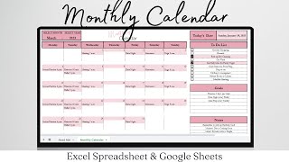 Monthly Calendar Google Sheet Calendar 2023 Template in Excel Monthly Calendar Excel Sheet Google [upl. by Marji]