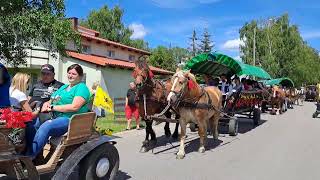 Parada bryczek i zaprzęgów konnych w Szymbarku [upl. by Gabel]