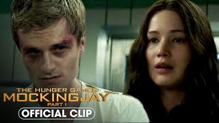 Peeta Attacks Katniss In The Hospital  The Hunger Games Mockingjay Part 1 [upl. by Ecilef]